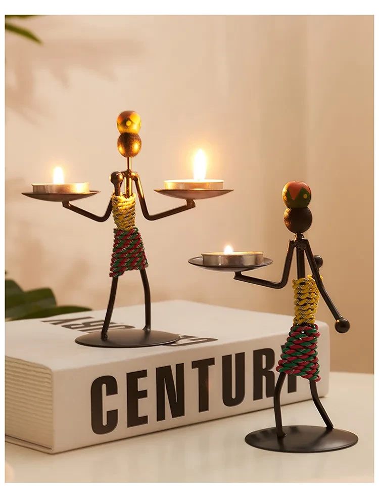 Retro American Personality Iron Man Candlestick Ornaments