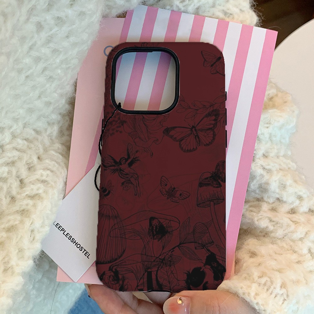 Retro Butterfly Flower Stain Resistant Phone Case