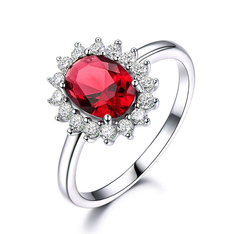 Blue Moissanite Women's Ring All-matching