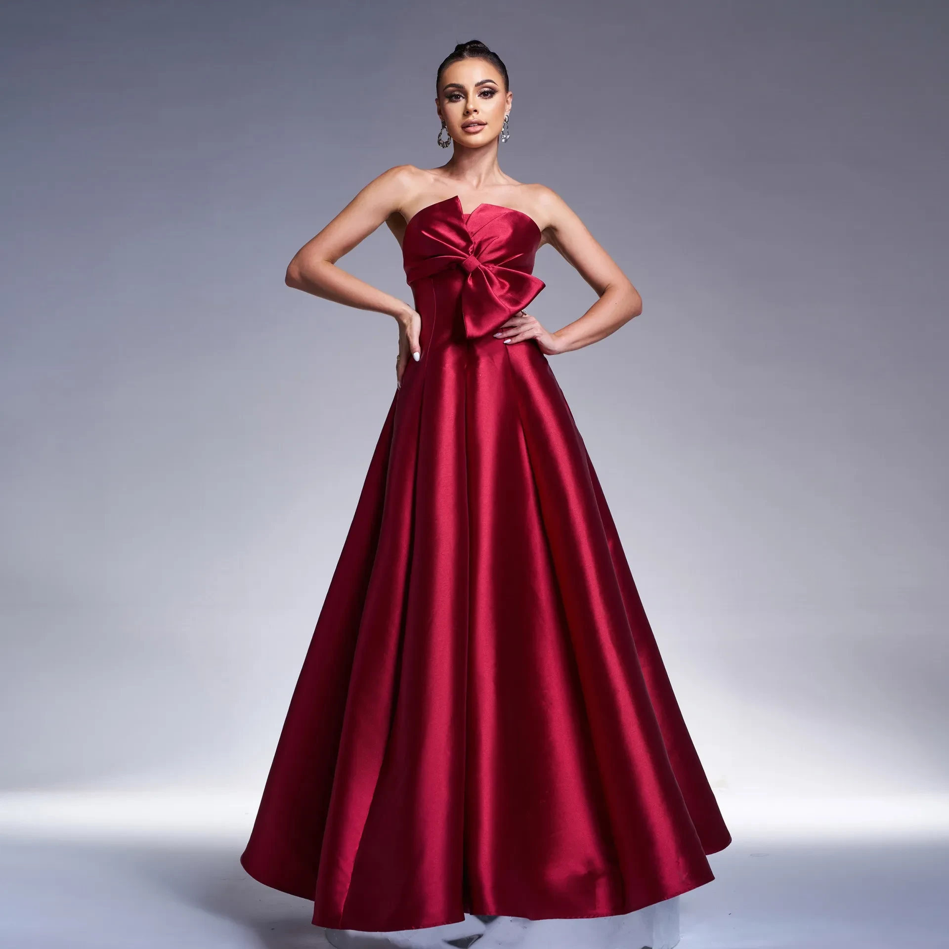 Burgundy Maid Of Honor Dress