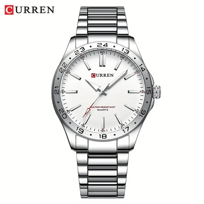 CURREN Minimalist Blue Dial Luminous Stainless Steel Watch