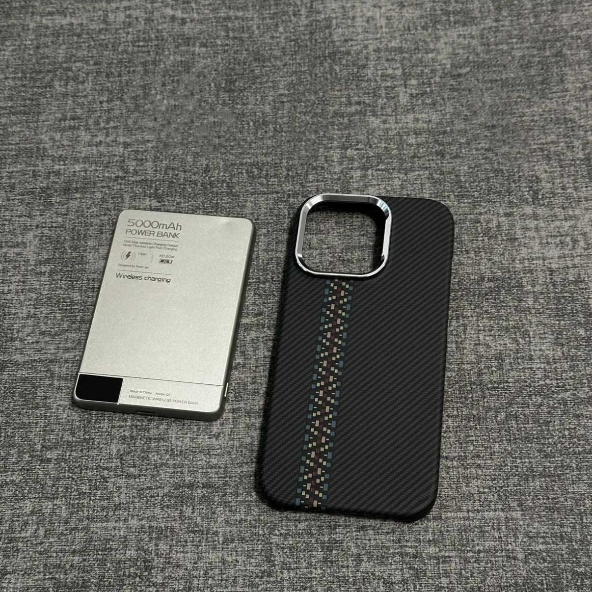 Magnetic Phone Case Carbon Fiber Texture Ultra-thin Protective Cover