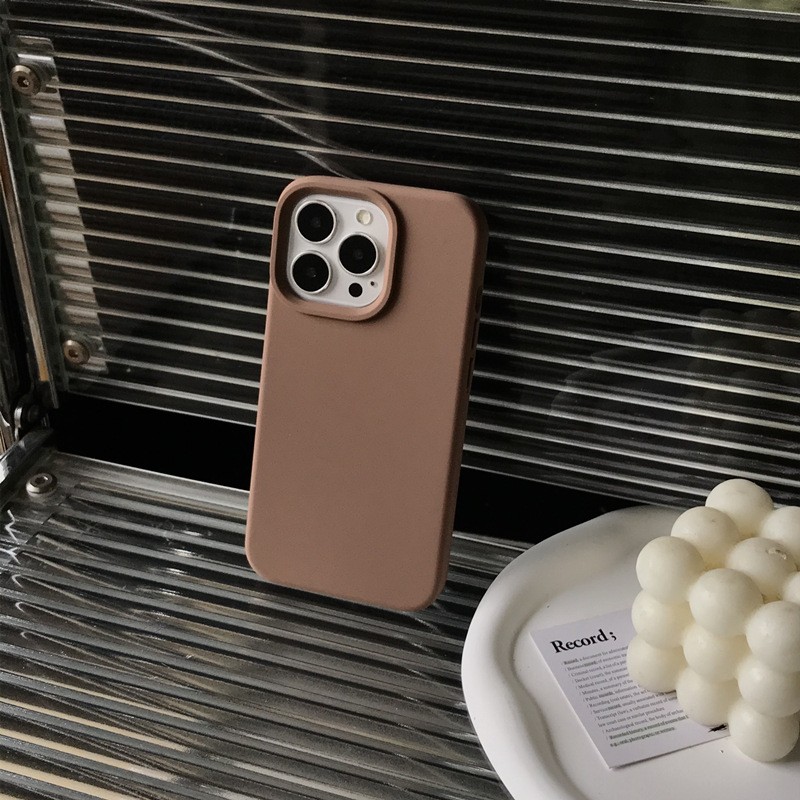 Solid Color Liquid Silicone Phone Case