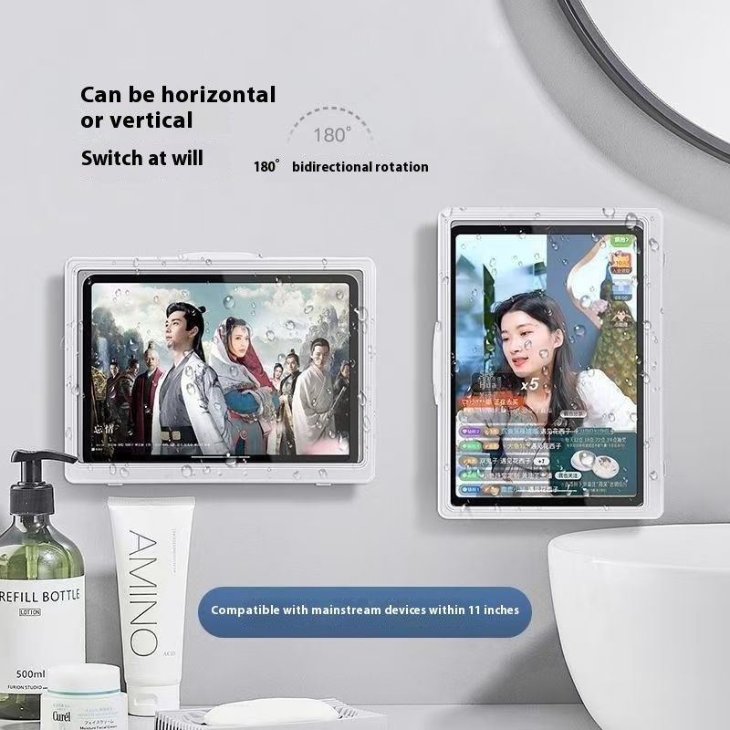 Rotatable Flat Waterproof Box Bathroom Mobile Phone Storage Rack