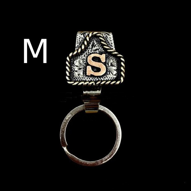 Handmade Cow Tag Belt Key Holder Metal