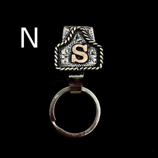 Handmade Cow Tag Belt Key Holder Metal