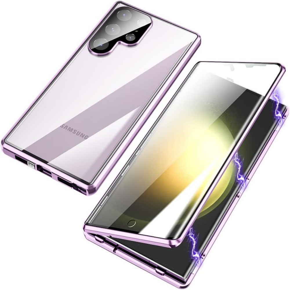 Magnetic King Phone Case Glossy Metal Magnetic HD Peep-proof Buckle Mirror Drop-resistant