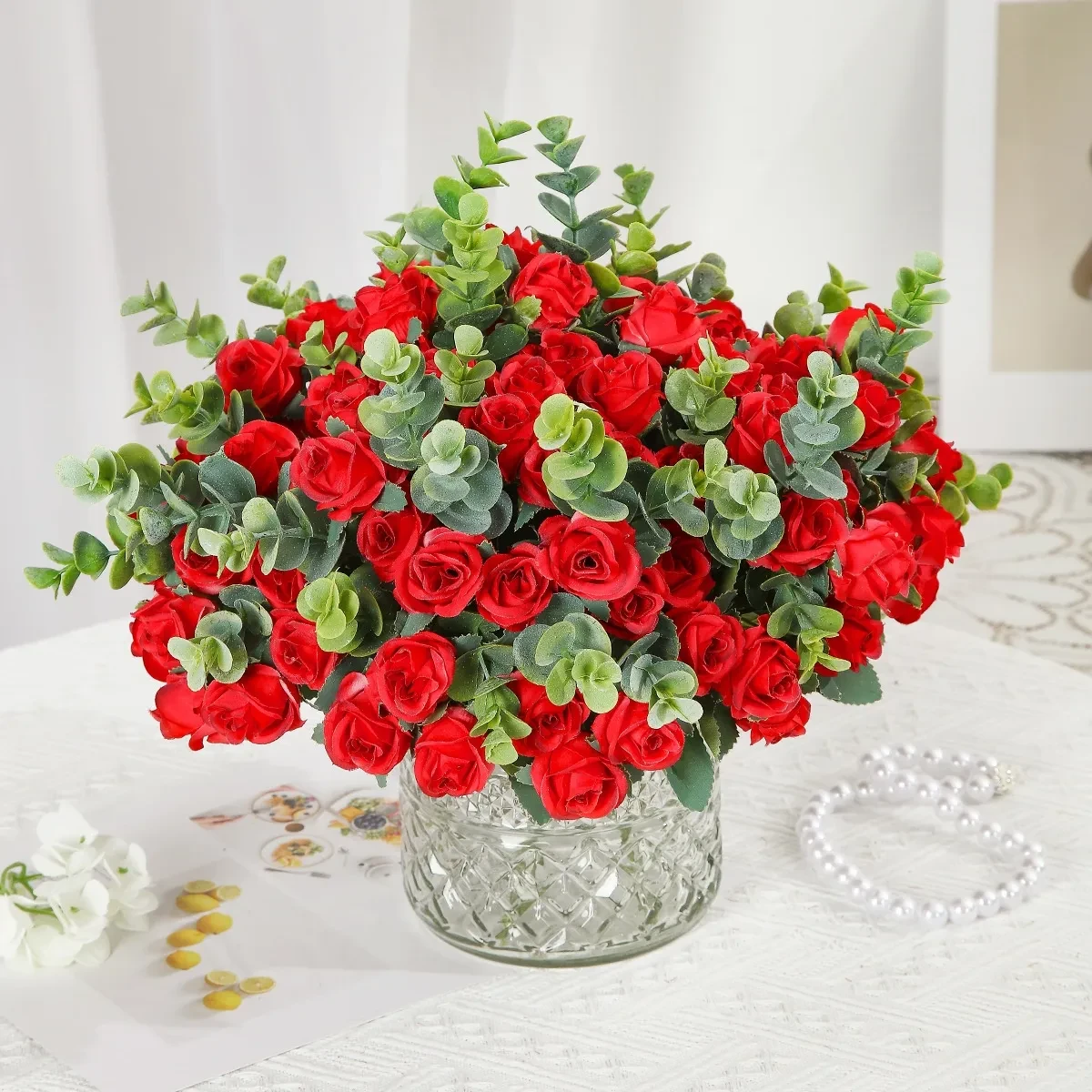 Red White And Green Flower Arrangements