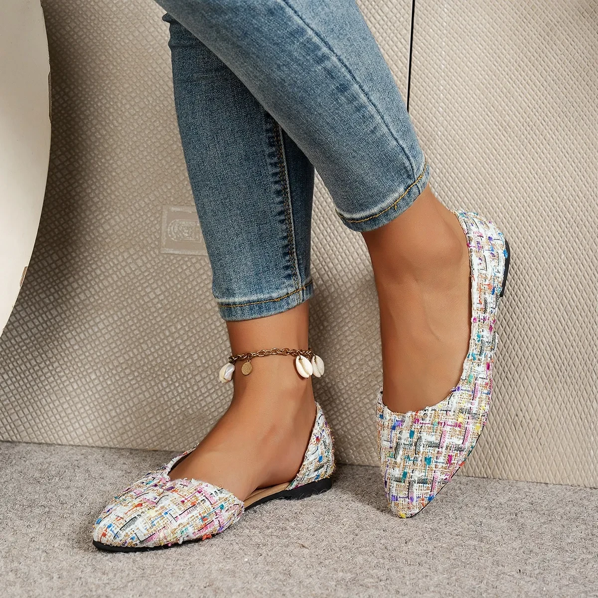 Multicolor Flat Shoes