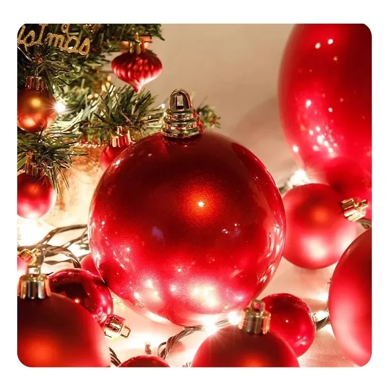 Christmas Decoration Red Ball Electroplating Plastic Christmas Tree Atmosphere Pendant