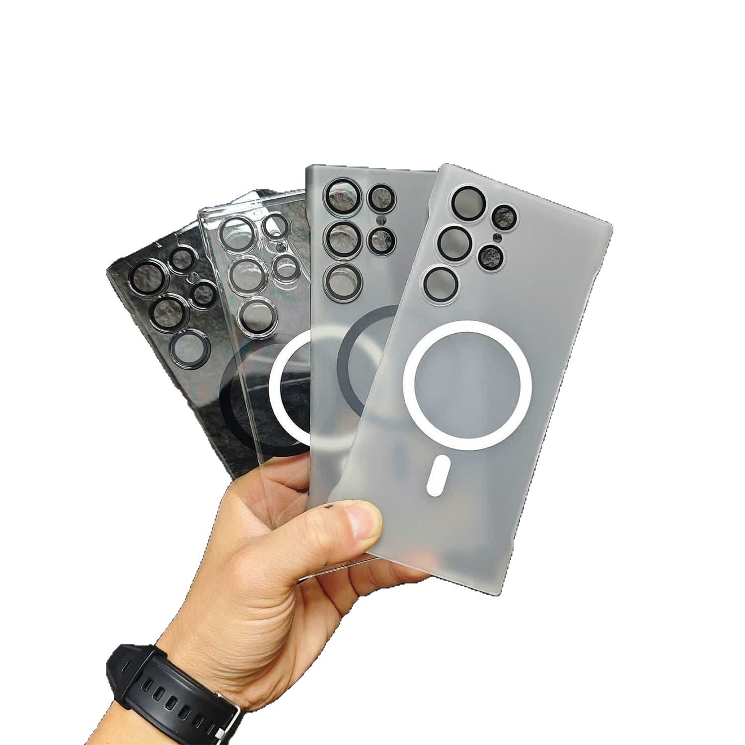 Frameless Magnetic Suction Comes With Lens Protector Frosted Apply Mechanically Phone Case