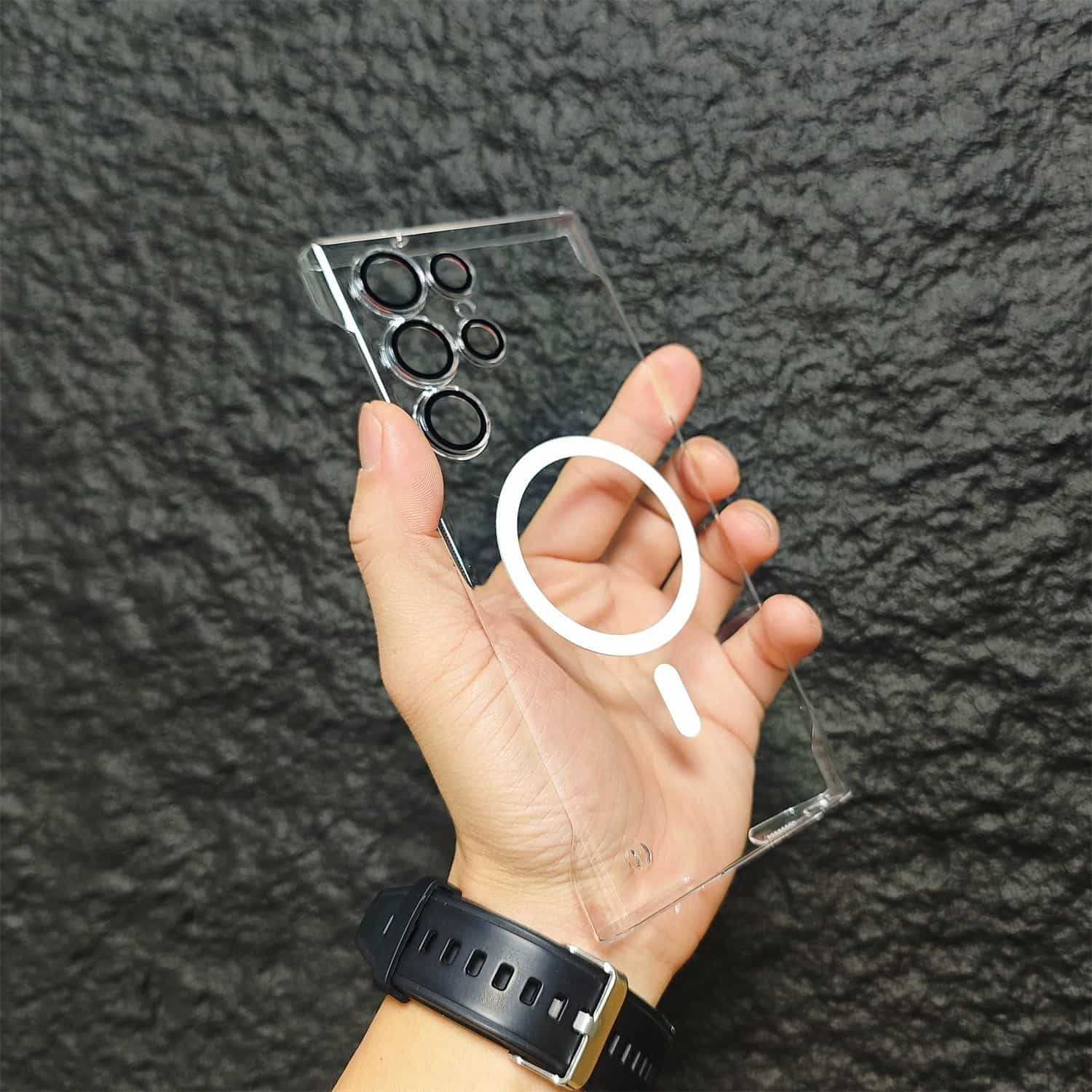 Frameless Magnetic Suction Comes With Lens Protector Frosted Apply Mechanically Phone Case