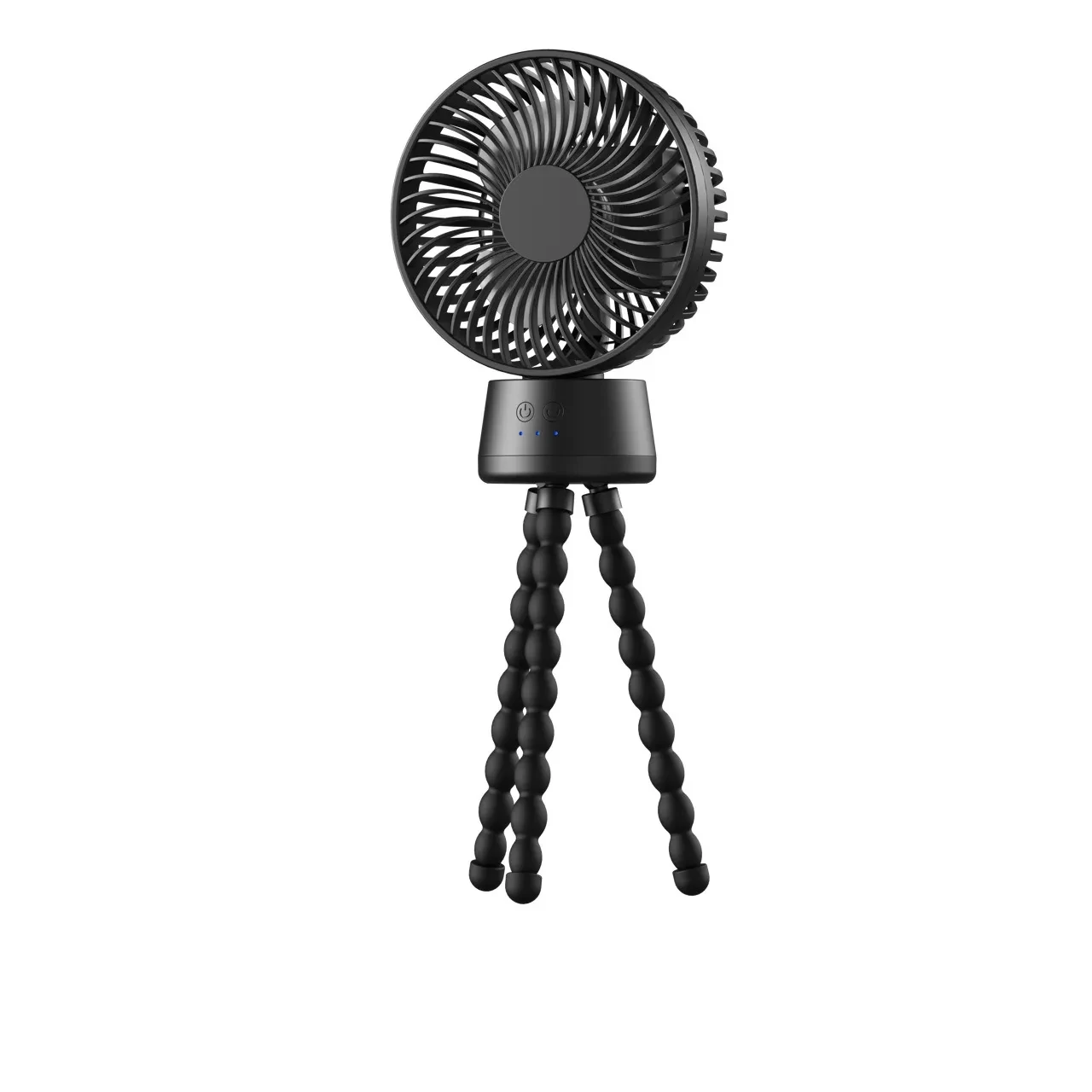 black tripod fan