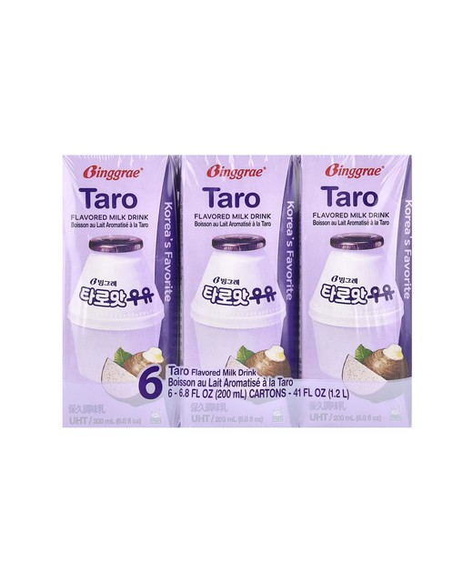 BINGGRAE Binggrae Flavoured Milk Drink Taro 6x200ml