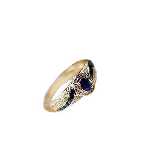 Women's Engagement Ring Micro-inlaid Sapphire Zircon Ornament