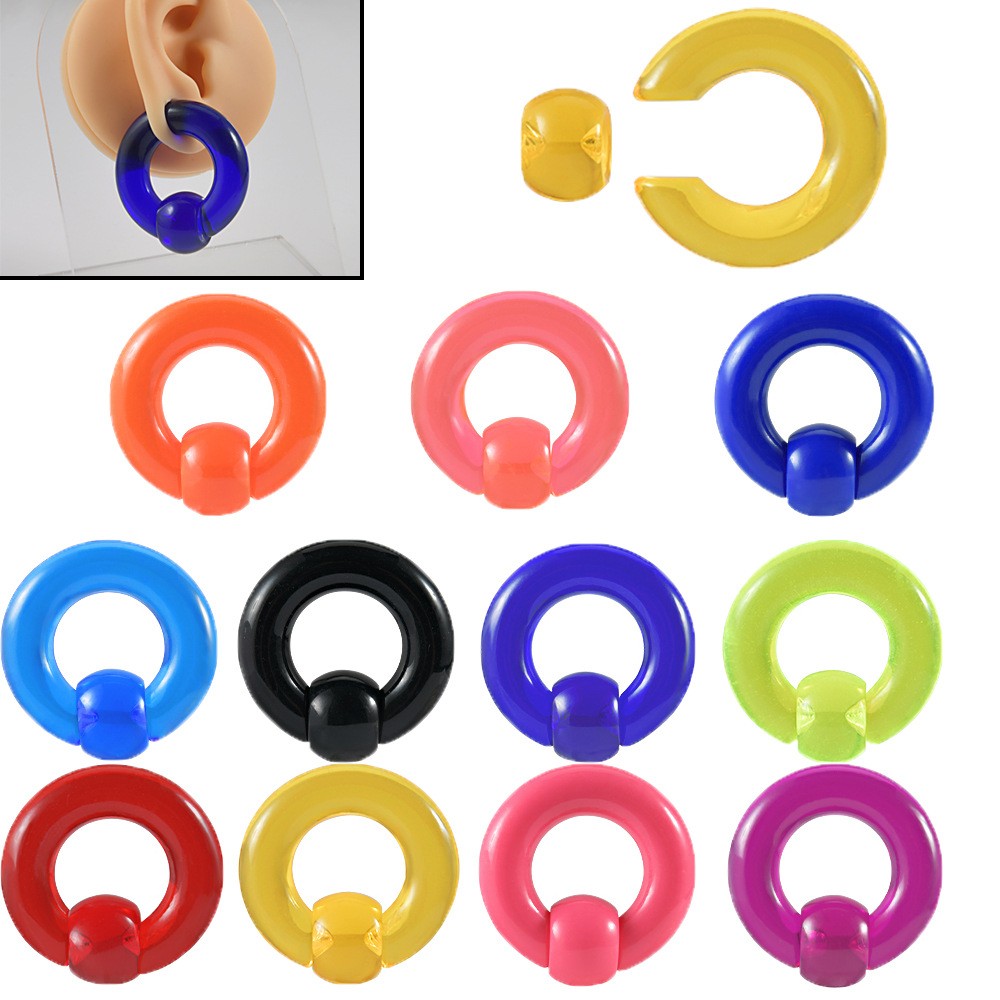 Big Size 11 Color Acrylic Bcr Card Ball Earrings