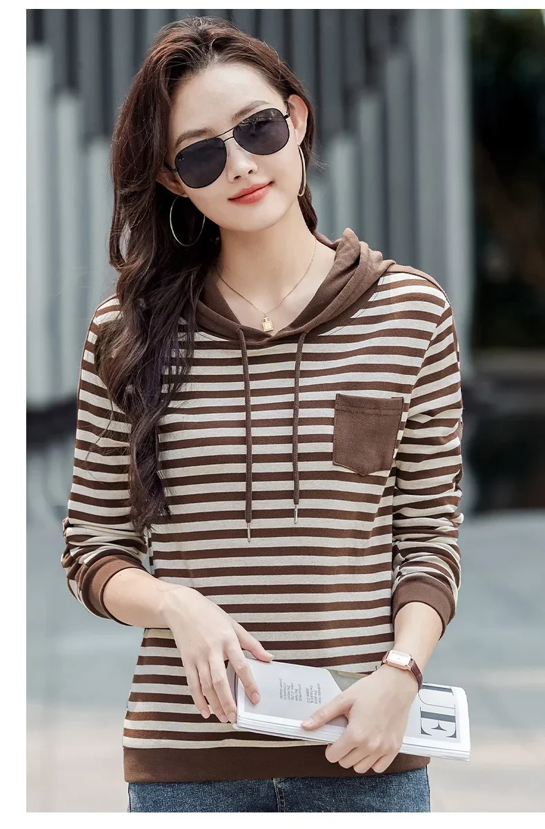 Loose Fashionable Stylish Korean Style Plus Size All-matching Long-sleeve T-shirt