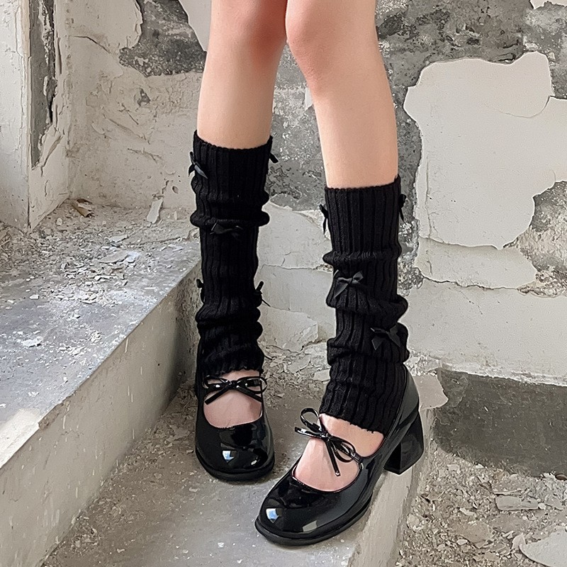 Women's Japanese Sweet Cute Bow Bunching Socks