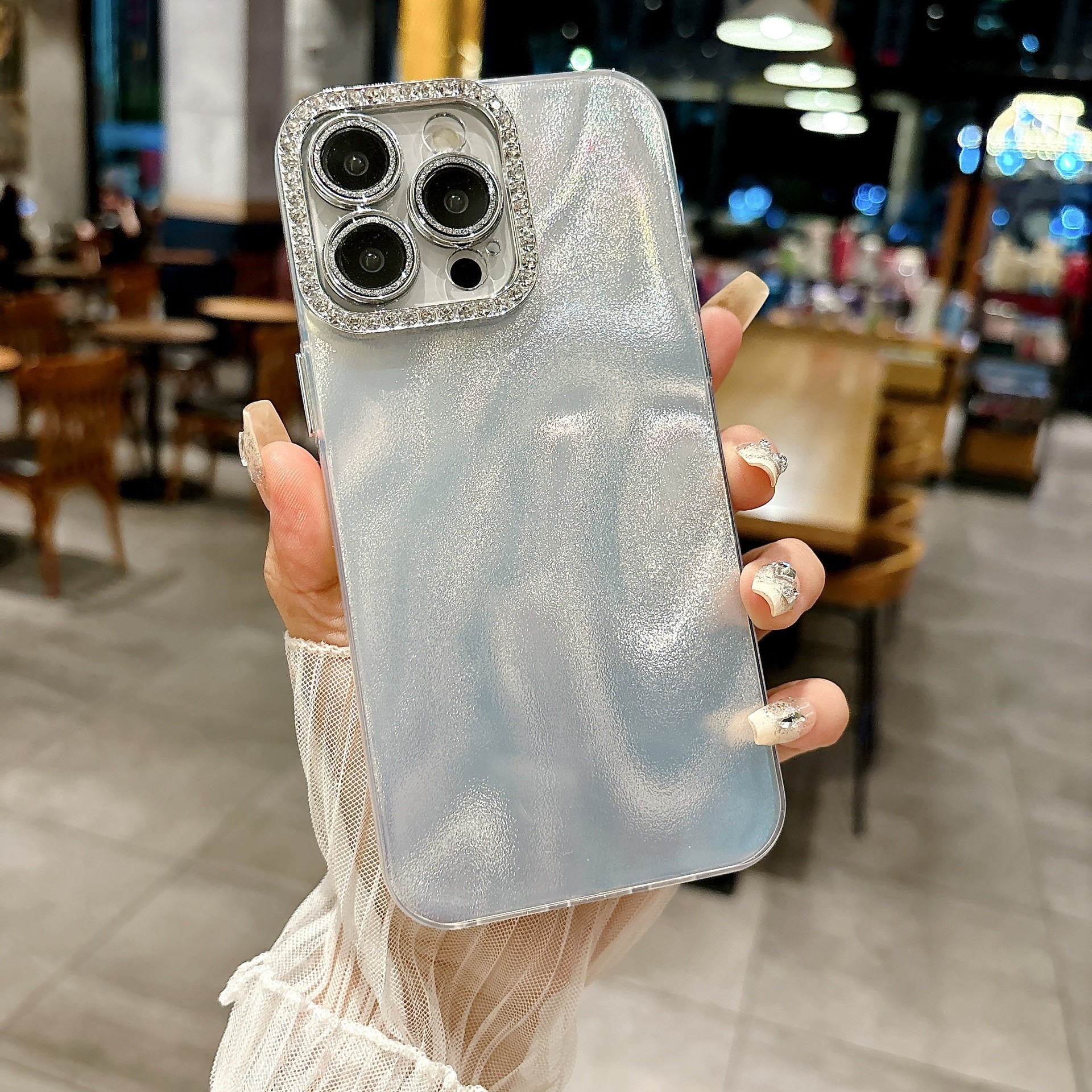 Silver Water Ripple Applicable To 16 Phone Case