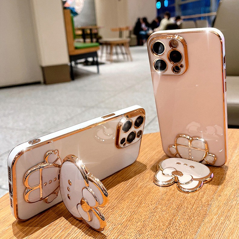 Creative Cartoon Rabbit Stand Mirror Phone Case