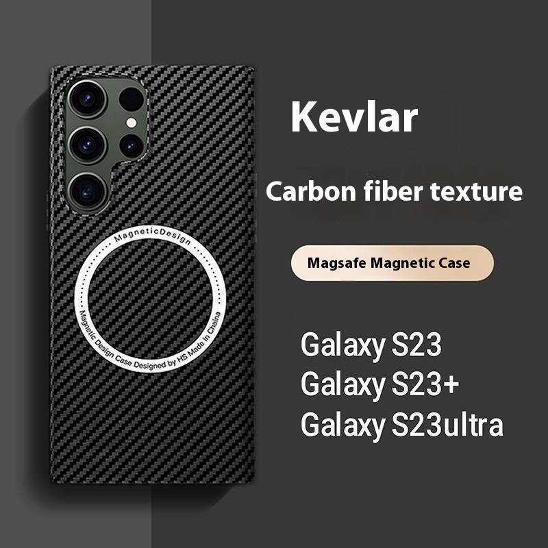 Carbon Fiber Phone Shell Magnetic Kevlar Drop-resistant Protective Case