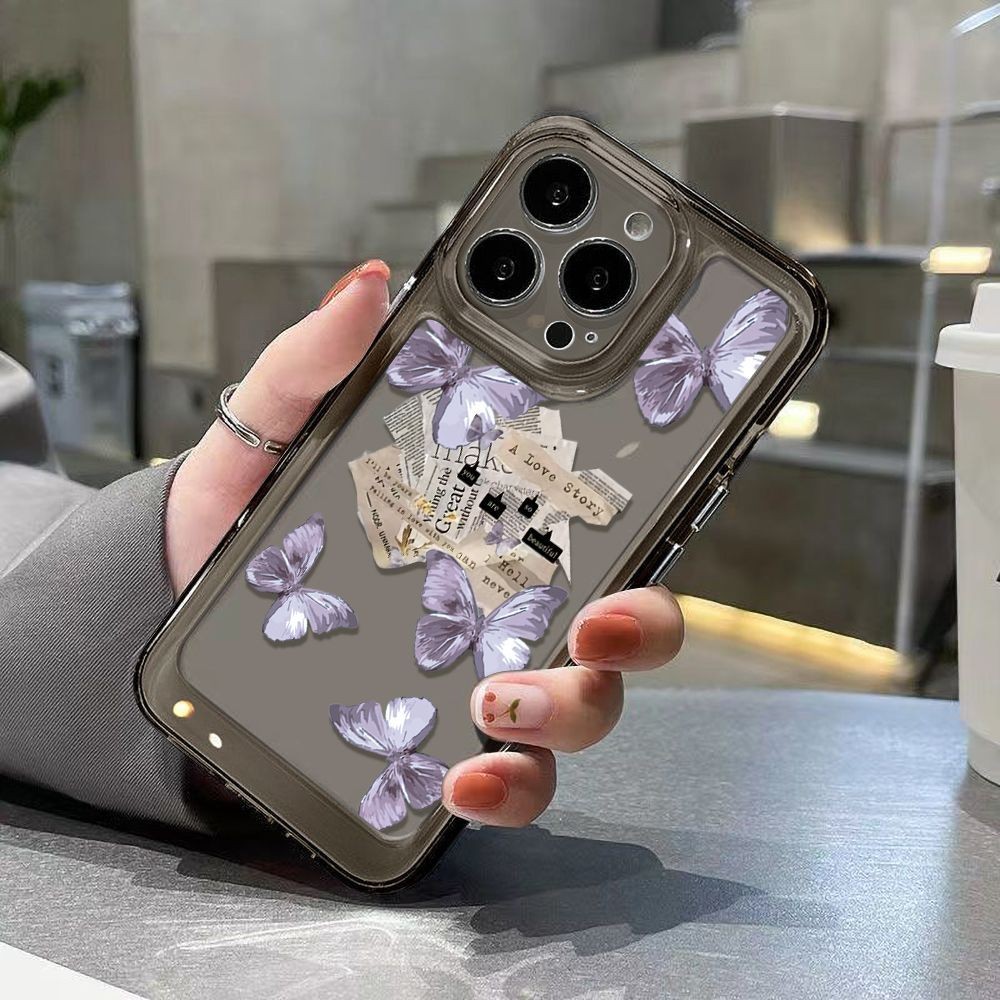 Ins Style Purple Butterfly Silicone Phone Case