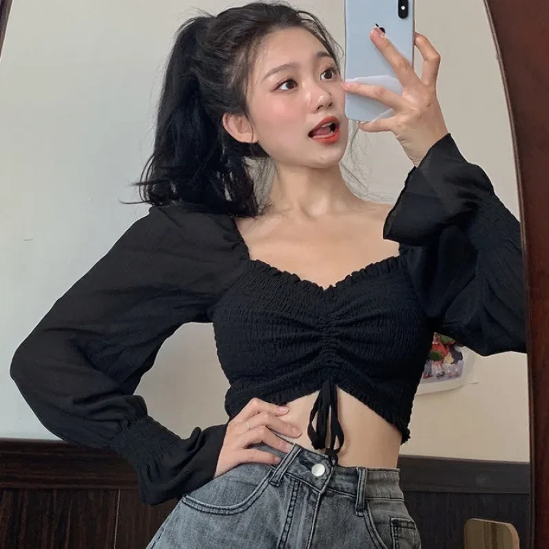 Long Sleeve Sun Protection Shirt All Match Short Top Trendy