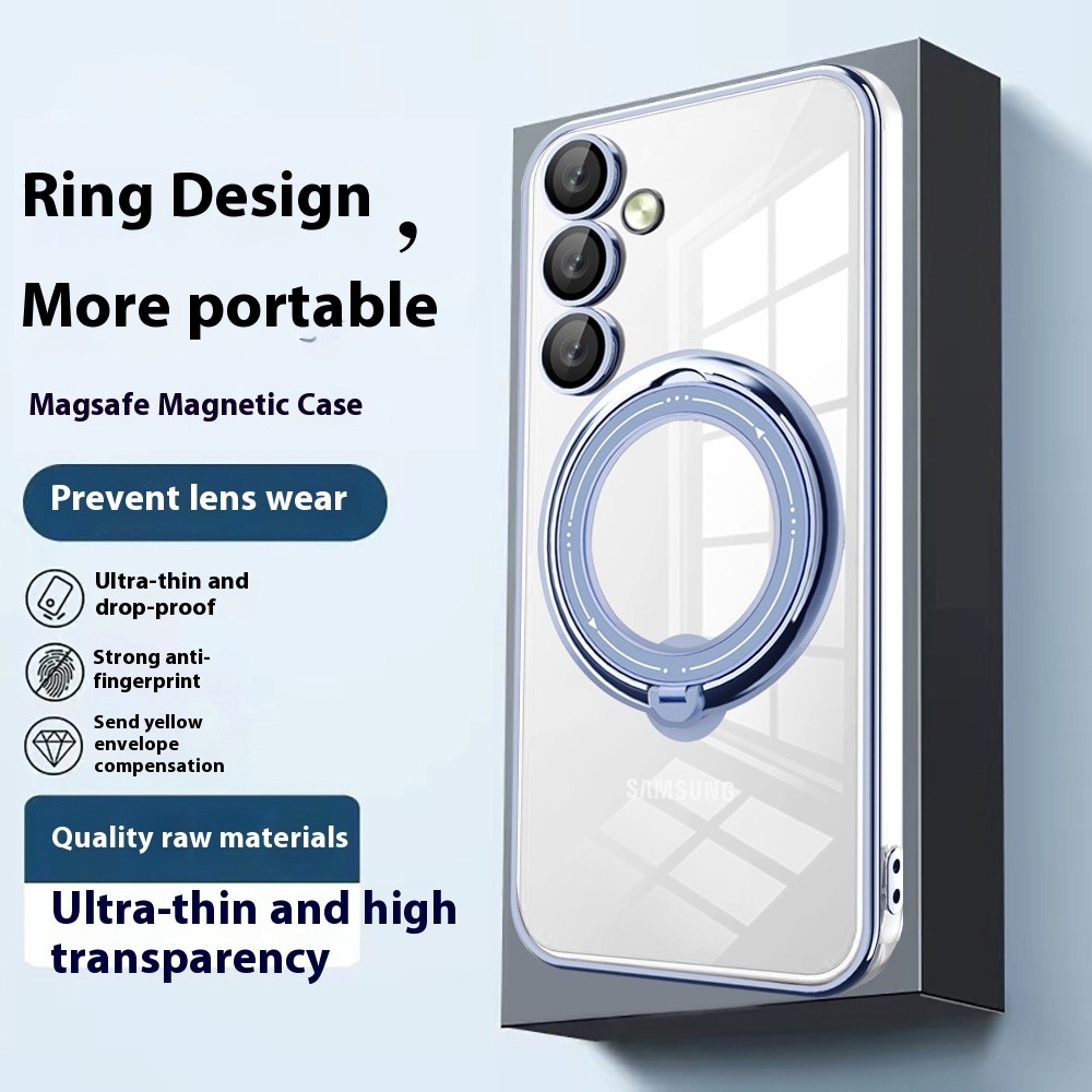 Electroplating Transparent Phone Case Bright Shield Magnetic Suction