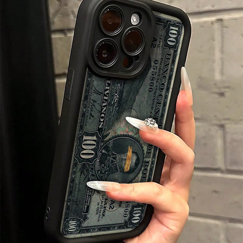 Airbag Anti-fall Dollar Bill Illustration Silicone Phone Case
