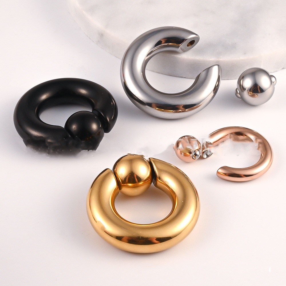 Stainless Steel BCR Large Size Card Multi-purpose Ring