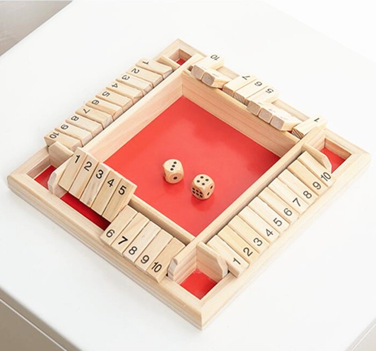 SHUT THE BOX-WOODEN DICE BOARD GAME