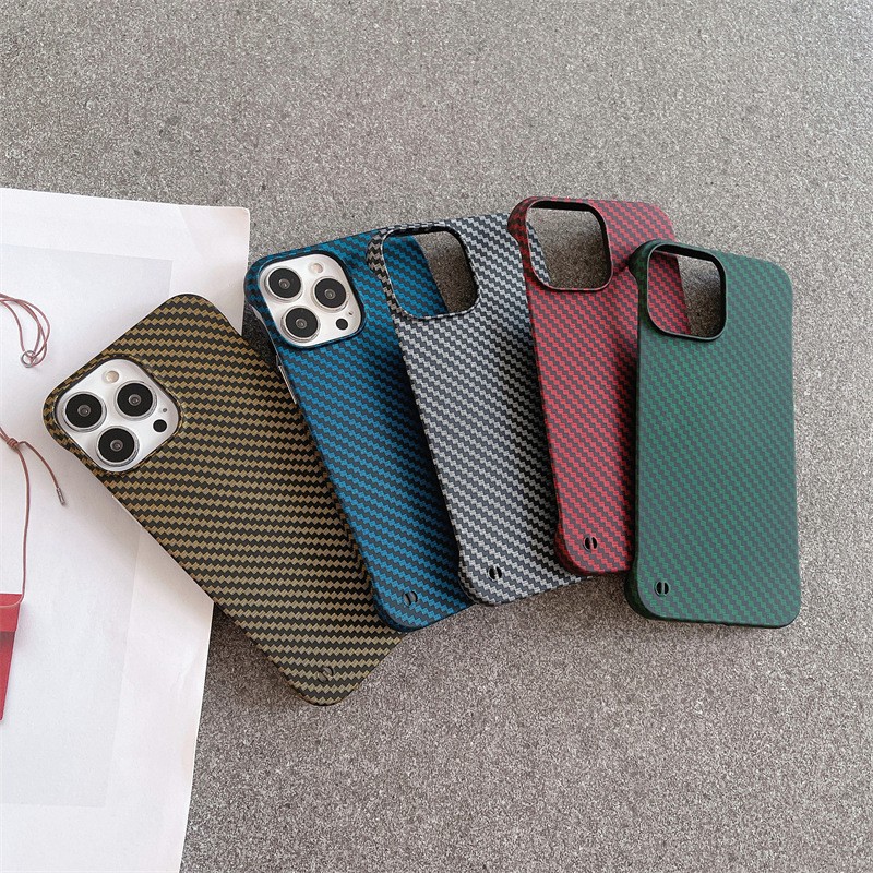 Frameless Carbon Fiber Pattern Hard Shell Phone Case