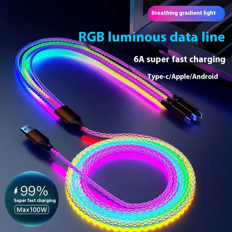Colorful RGB One-to-three Streamer 66W Data Cable