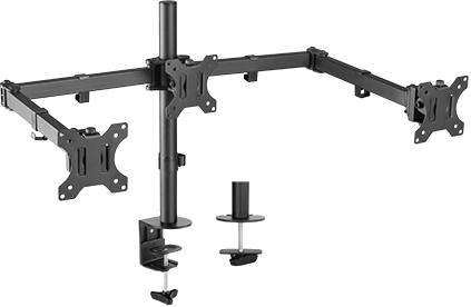 Brateck 13-27" Triple Monitor Economy Desk Mount Bracket
