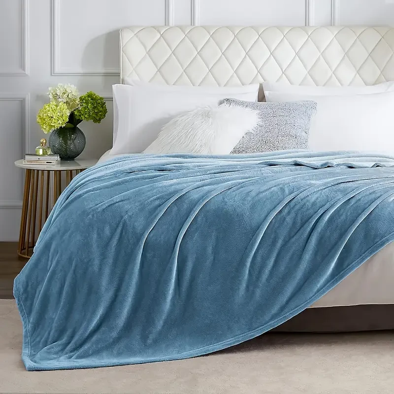 Blue Plush Flannel Blanket