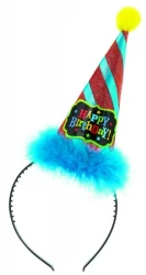 Cone Hat Headband - Brights Fabric Ruffle