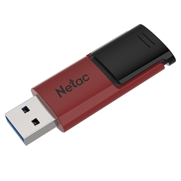 Netac U182 USB3 Flash Drive 128GB UFD Retractable Red/Black