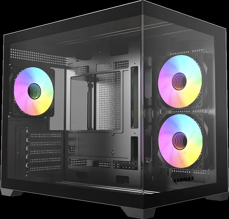 Raidmax i600 Plus MATX Mini-Tower Case Tempered Glass Black with ARGB