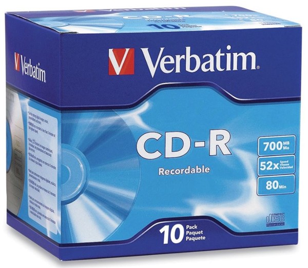 Verbatim CD-R 700MB 52x 10 Pack with Slim Cases