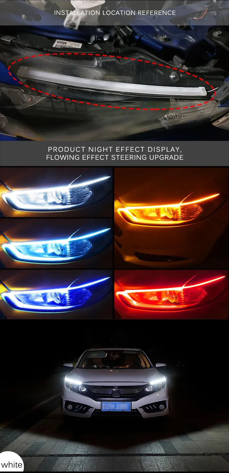 Car Light Turn Signal Led Strip Car LED Daytime Running