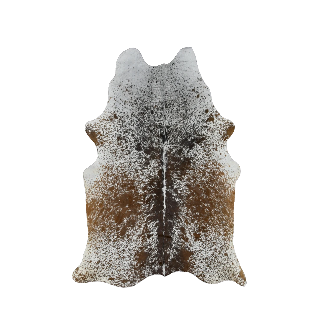 NATURAL COWHIDE RUG BROWN SALT PEPPER