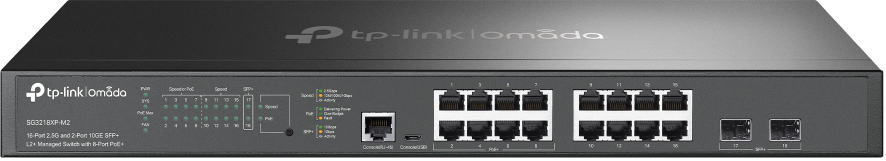 TP-Link SG3218XP-M2 Omada SDN 16 Port PoE+ 2.5GbE Managed Switch 10GbE