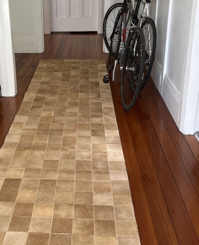 COWHIDE PATCHWORK HALL RUNNER 0.8X3.0 (10CM)