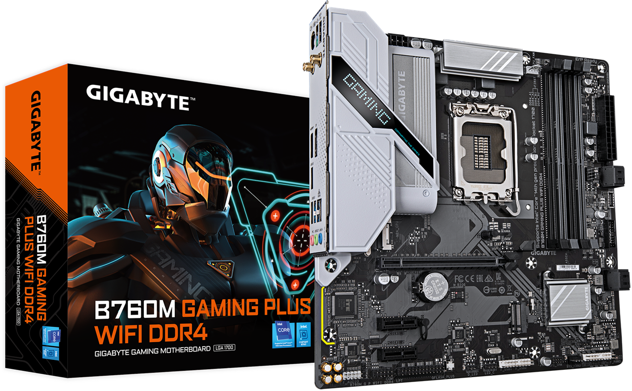 Gigabyte B760M Gaming Plus WIFI DDR4 mATX LGA1700 Motherboard