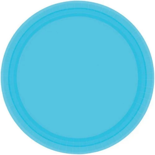 Round Paper Plates Carib Blue - 9""/23cm (8 Units) - Pack of (8)