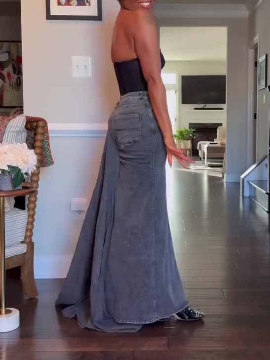 Denim Skirt Maxi