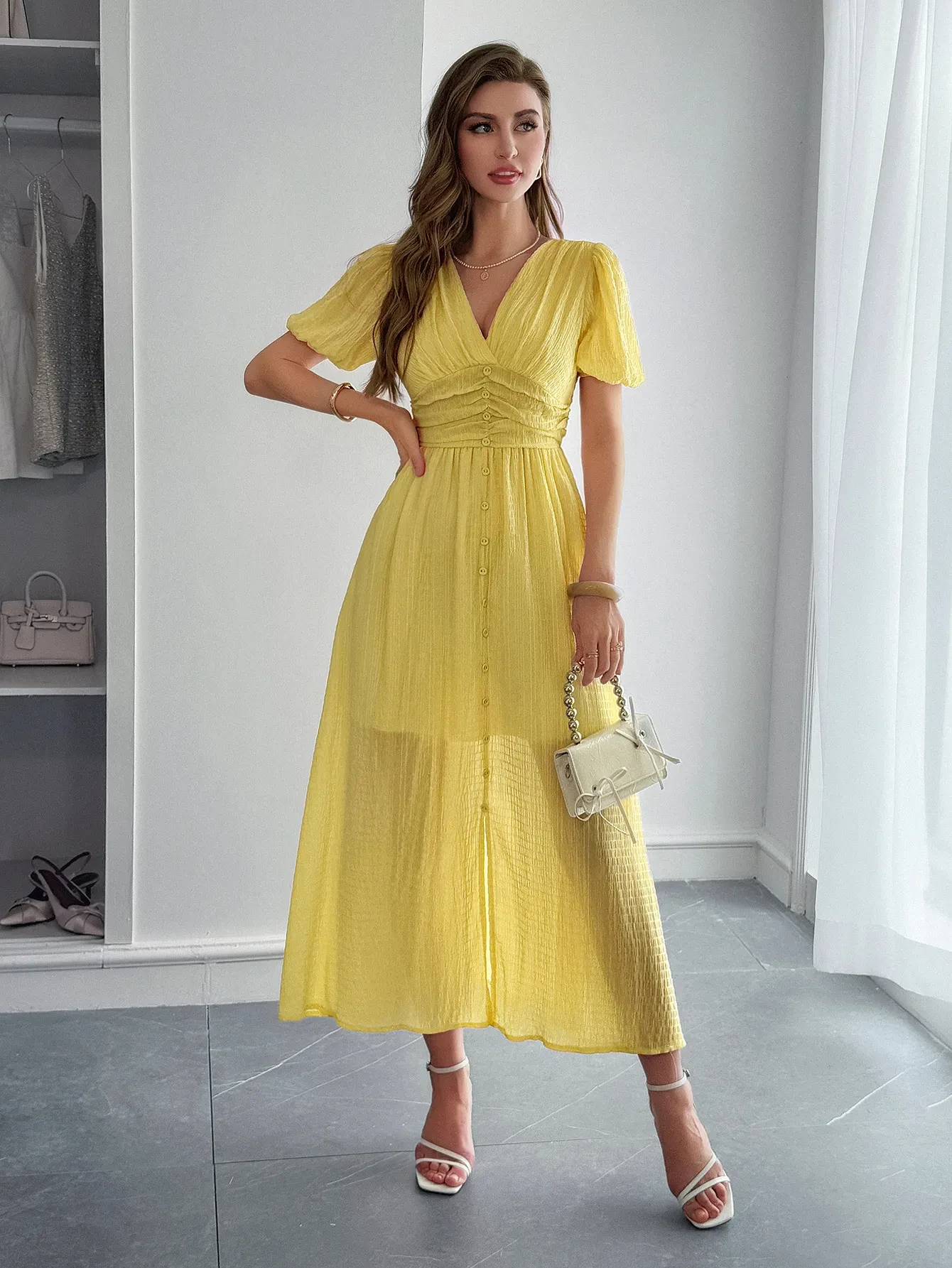 Maxi Dress With Short Sleeves