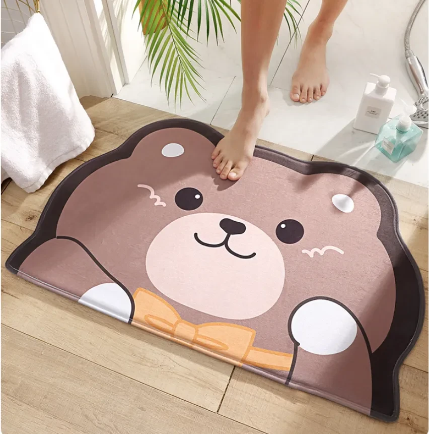 Japanese style 50*60cm cartoon cat animal non-slip bath mat