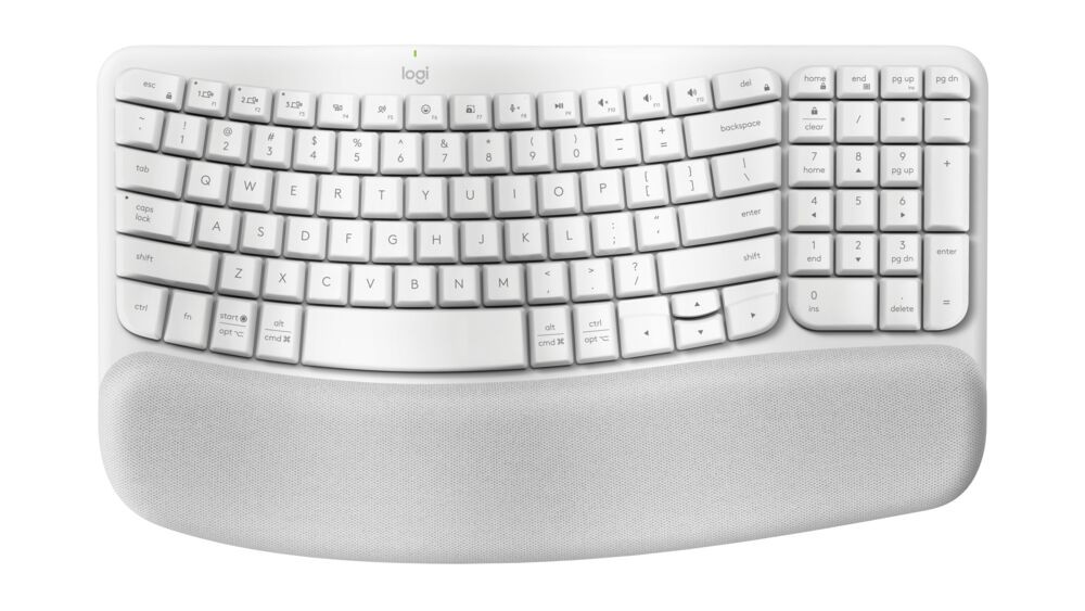 Logitech Wave Keys Wireless Ergonomic Keyboard for Mac - Off White