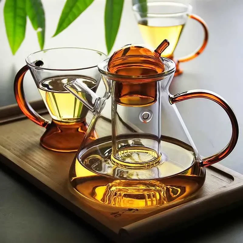 Faz Teapot Glass Retro Amber Jug And Cup Set Combination